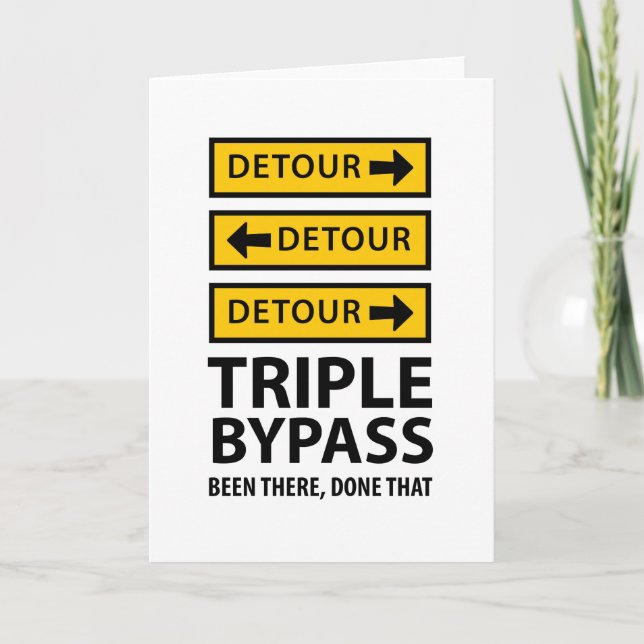 Trikel bypass Surgery Detour Funny Get well Kort (Framsida)