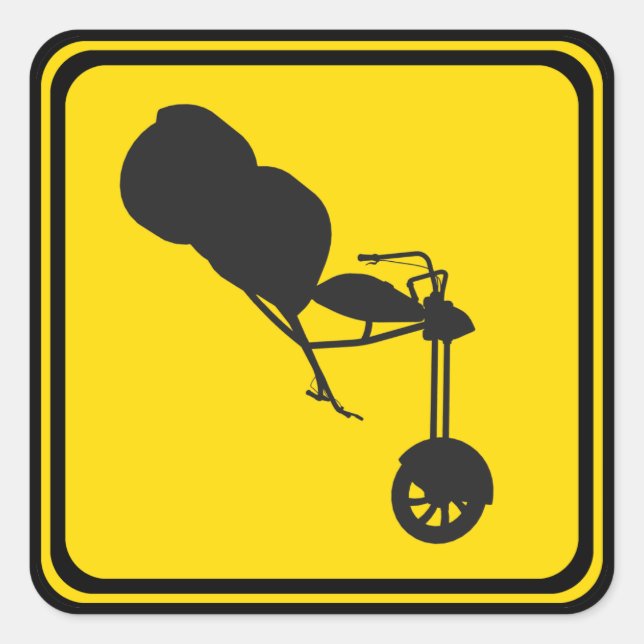 Trikes framåt! fyrkantigt klistermärke (Framsida)