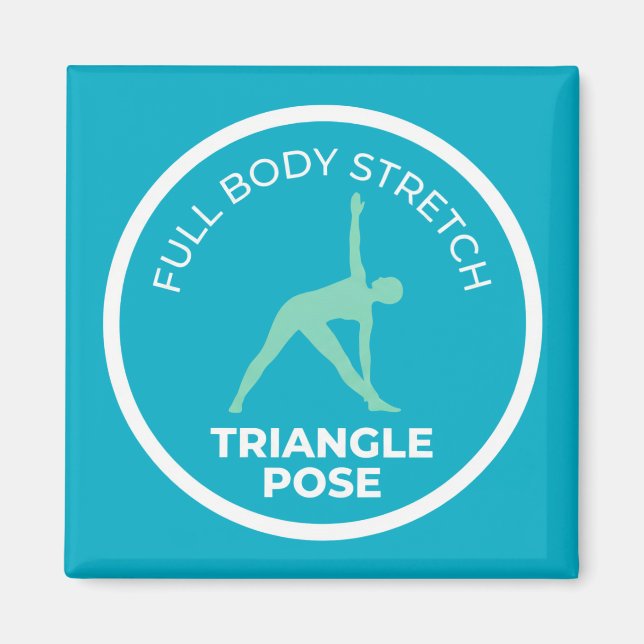 Trikonasana Triangle Pose • Full Body Stretch Yoga Magnet (Framsidan)