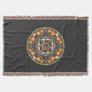 Trikor och treats Mandala Throw Blanket Filt