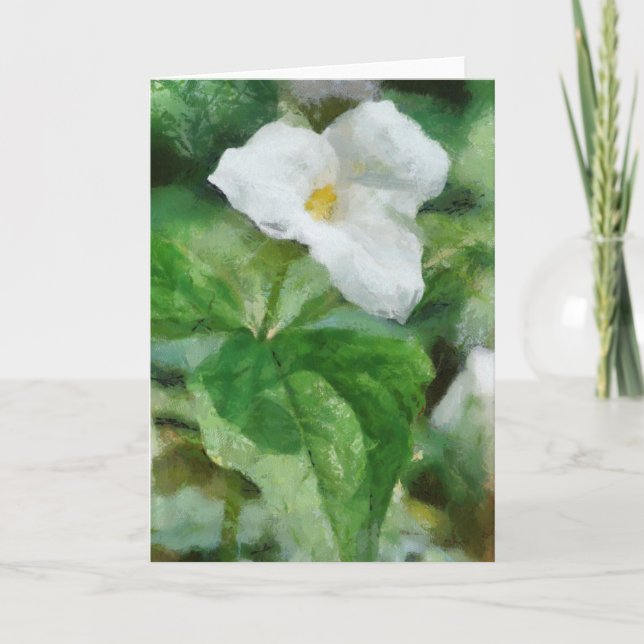 Trillium Flower Greeting Card-teckning Kort (Framsida)