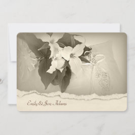 Trillium i sepiaton Bröllop Vow Renewal Inbjudningar