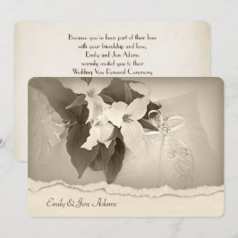 Trillium i sepiaton Bröllop Vow Renewal Inbjudningar
