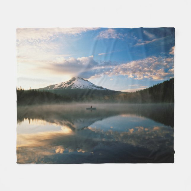 Trillium Lake | Mount Hood National Forest, OR Fleecefilt (Framsidan (Horisontell))