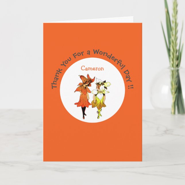 Trillium Tiger-Lily Whimsical Blomsterfest Firande Tack Kort (Framsida)