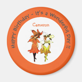 Trillium Tiger-Lily Whimsical Flower Party förråd Magnet