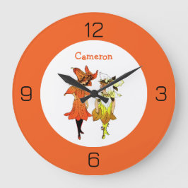 Trillium Tiger-Lily Whimsical Flower Party förråd Stor Klocka