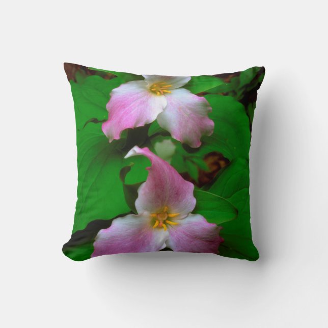 Trillium vildblomma kudde (Framsida)