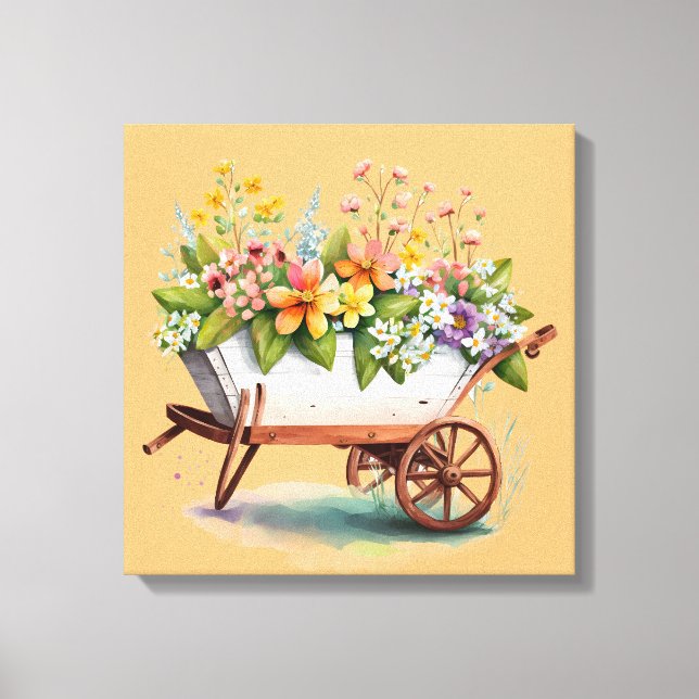 Trillkrubba Med Blommor Canvastryck (Framsida)