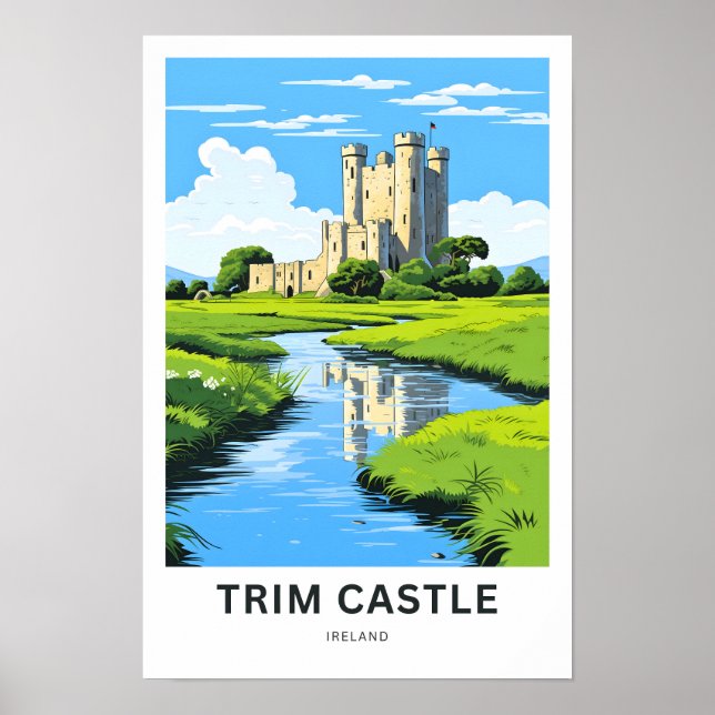 Trim Castle Ireland Travel Print Poster (Framsidan)