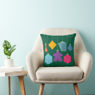 Trim the Tree with Board Games Square Throw Pillow Kudde