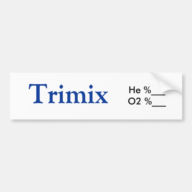 Trimix tankklistermärke bildekal (Framsidan)
