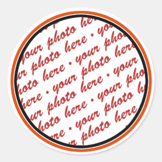 Trimmad fotomall för svart och Orange Runt Klistermärke