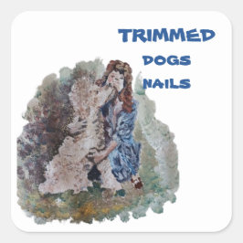 trimmad hundar nagel CUSTOMIZE Square Sticker Fyrkantigt Klistermärke