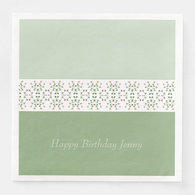 Trimmat färgfullt Blommönster Pappersservett (Framsida)