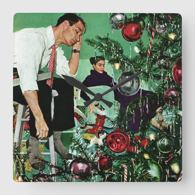 Trimning av Träd Fyrkantig Klocka (Framsida)