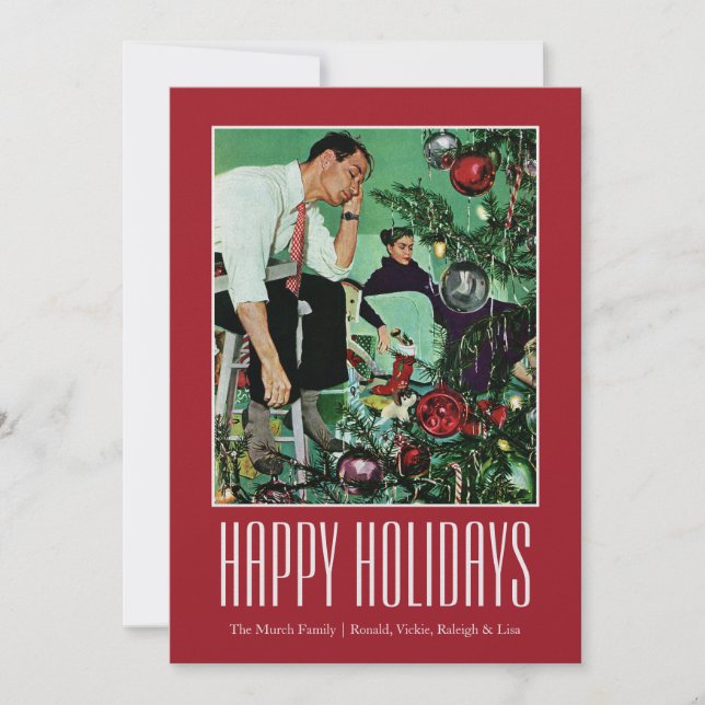 Trimning av Träd Julkort (Framsida)