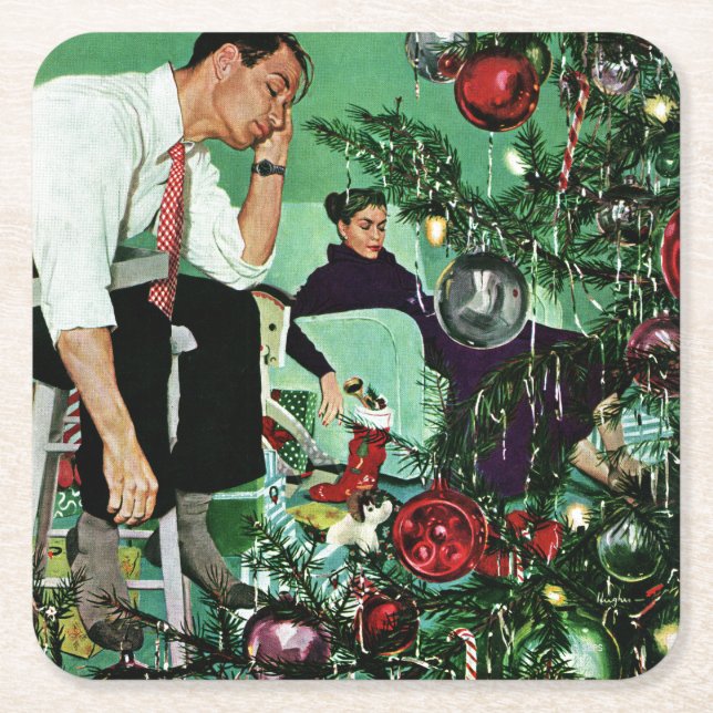 Trimning av Träd Underlägg Papper Kvadrat (Framsidan)