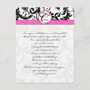 Trimning av Wishing well-Black Damask Shock rosa Tilläggskort