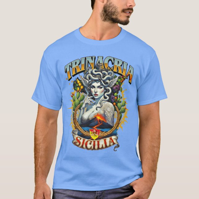 Trinacria Retro Style T-Shirt  (Framsida)