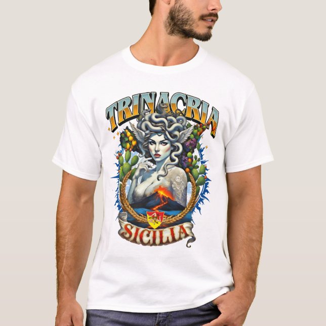 Trinacria Retro Style T-Shirt  (Framsida)