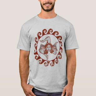 Trinacria röd t-skjorta tee shirt