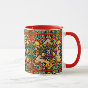 Trinacria Sicilia Sicilian Mönster Mugg
