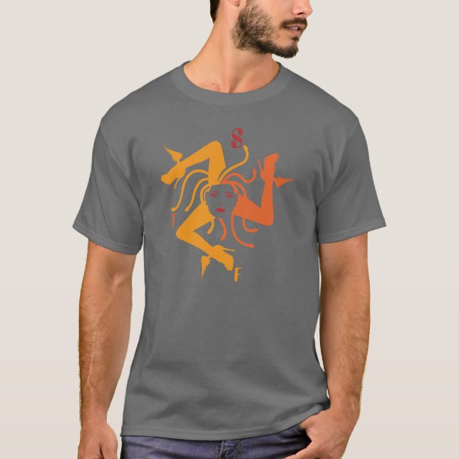 trinacriagrå färg t-shirt (Framsida)