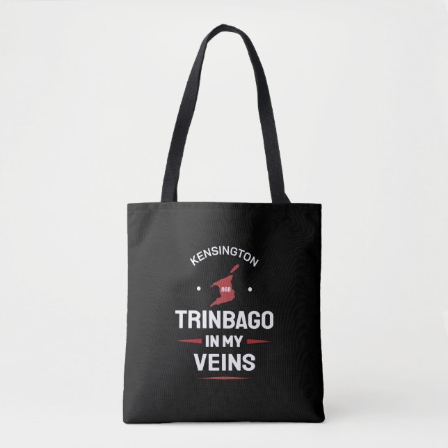 Trinbago in My Veins | Trini Pride BLACK Tygkasse (Framsida)