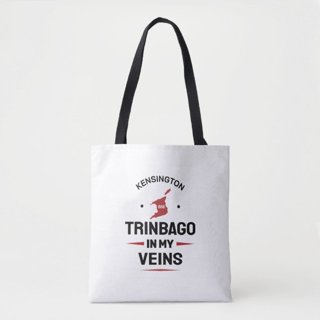 Trinbago in My Veins | Trini Pride WHITE Tygkasse (Framsida)