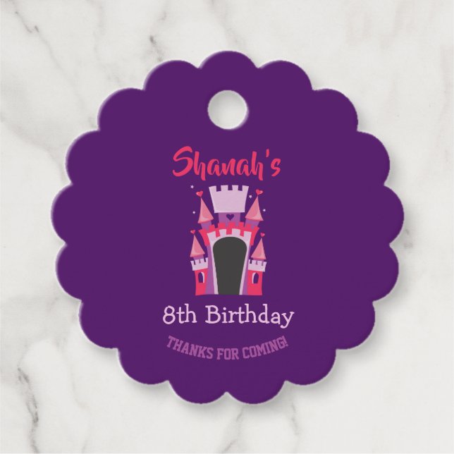 TRINCESS BOUNCY BOUNCE HOUSE Födelsedagsfest Gåvor Etiketter (Framsida)