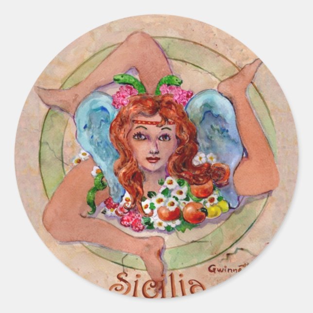 Trincircle2 Runt Klistermärke (Framsida)