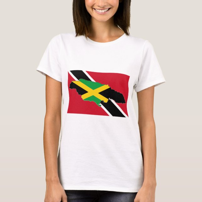 TRINI FLAGGA JAMAICA KARTA T SHIRT (Framsida)