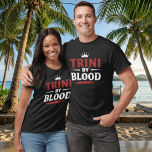 TRINI med BLOD - RÖD och VIT TEXT T Shirt