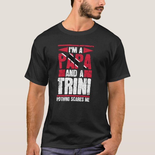 Trini Pappa Tobago Trinidad Flagga Trinidadian Cou T Shirt (Framsida)