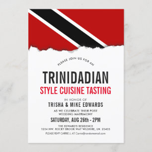Trini Thated Cuisine Party Flagga Inbjudan White