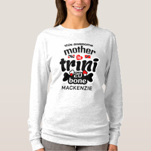 Trini till botten Mor SVART Text T Shirt