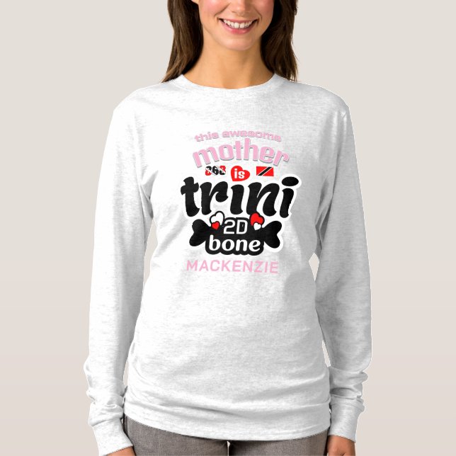 Trini till botten Rosa text för mamma T Shirt (Framsida)
