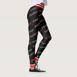 Trini / Trinidad & Tobago Patriotic - Black Leggings