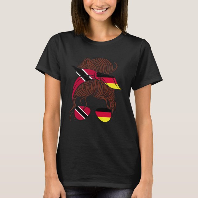 Trinidad and Germany Mix Half Trinidadian half Ger T Shirt (Framsida)