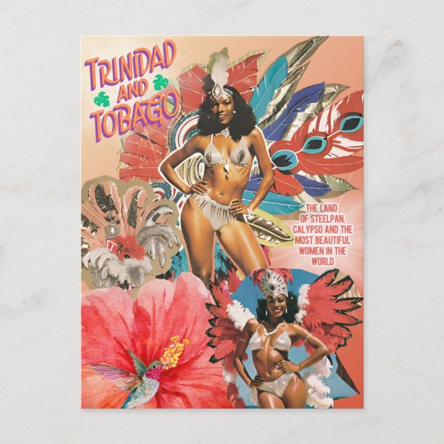 Trinidad and Tobago Postcard Iconic Carnival Art Vykort (Framsida)
