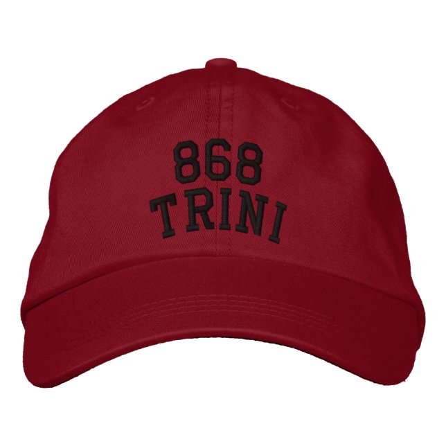 Trinidad Area Code Hat 868 Broderad Keps (Framsida)