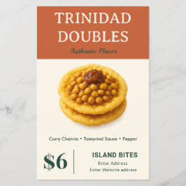 Trinidad Doubles Äkta Smak Litet Företag Flygblad