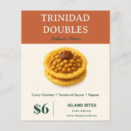 Trinidad Dubbel Karibisk Matbusiness Elegant Flygblad