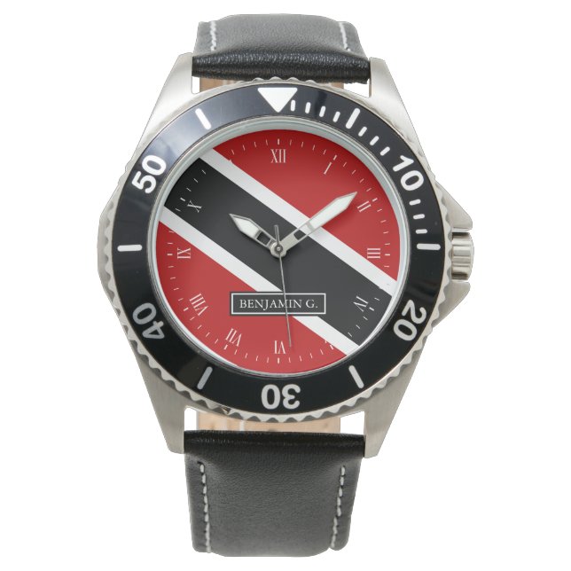 Trinidad Flagga anpassade namn Armbandsur (Framsida)