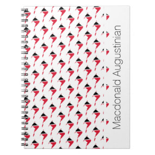 TRINIDAD FLAGGA Anpassningsbar Add Namn Notebook J Anteckningsbok