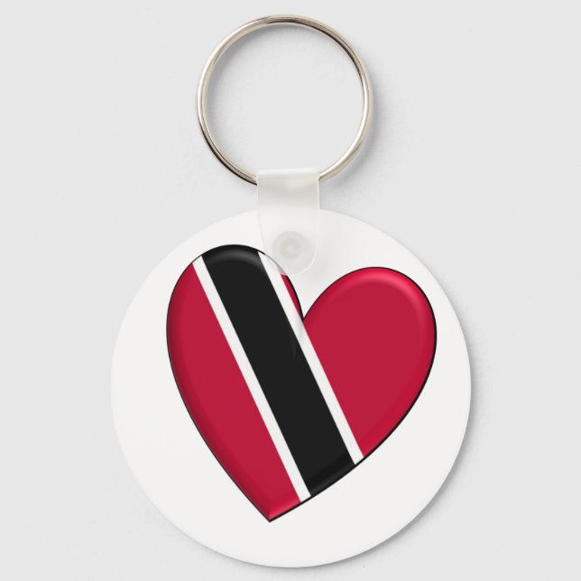 Trinidad Heart Flagga Nyckelring (Framsida)