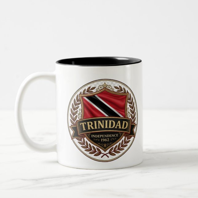 Trinidad Heritage Crest | Karibisk Stolthet Två-Tonad Mugg (Vänster)