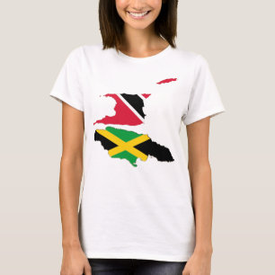 Trinidad Jamaica karta konturer T Shirt