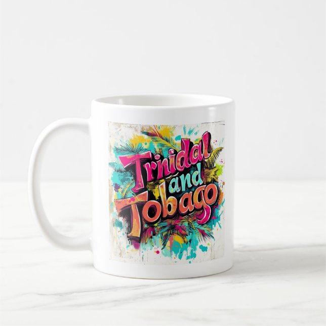 Trinidad-mugg | Karibisk flagga | Trini-gåva Kaffemugg (Vänster)